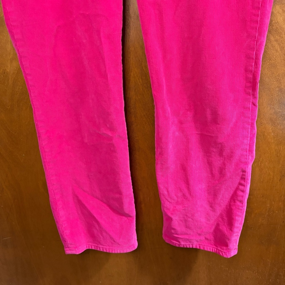 J. Crew Hot Pink High Rise Corduroy Straight Leg Pants 31 Preppy Retro 70s Artsy - Picture 7 of 12